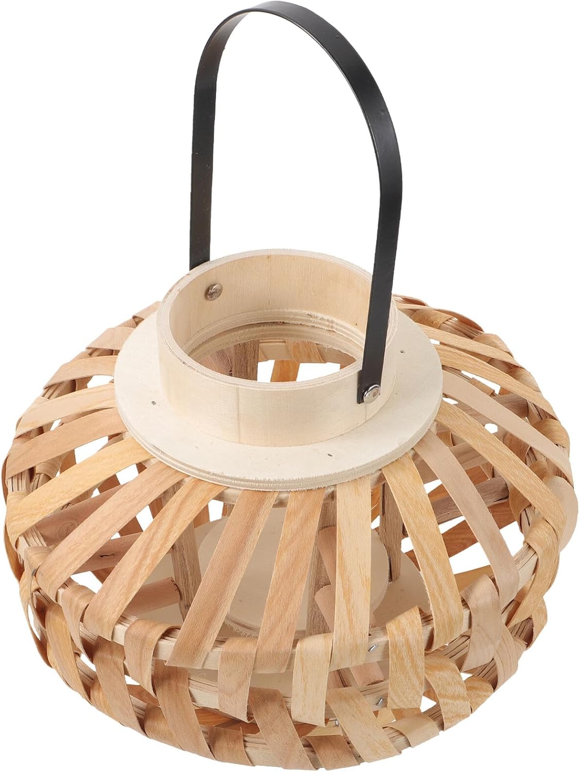 Vintage Woven Candle Lantern Small Decorative Candlestick Holder for Tabletop Dinner Decor Hotel and Home Accent (Without Candle)