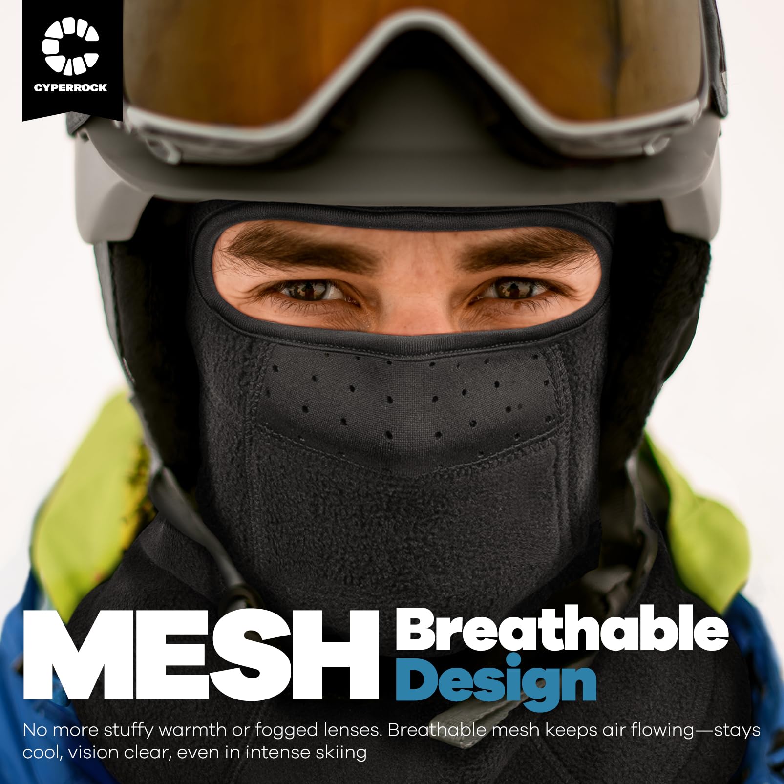 CYPERROCK Fleece Balaclava Warm Ski Mask Winter Thermal Windproof Motorcycle Face Mask for Men Women — view 3