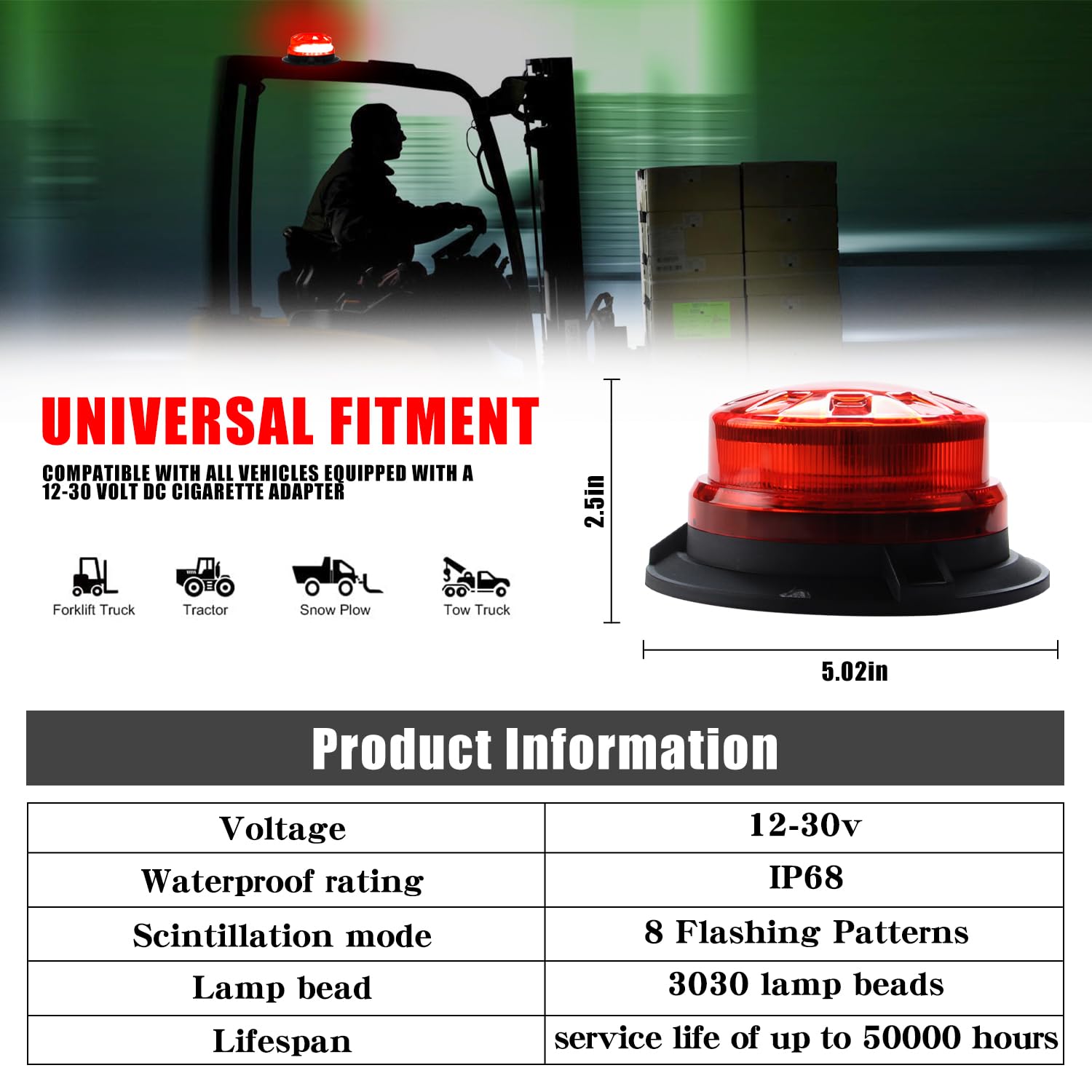 24 LED rotondo auto top lampada rossa lampeggiante di emergenza faro luce 8 modelli lampeggianti super luminoso impermeabile con base magnetica avvertimento luce della polizia adatto per auto