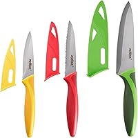 Zyliss 3-Piece Stainless Steel Knife Set with Sheaths - Sharp Paring, Serrated Paring & Utility Knives