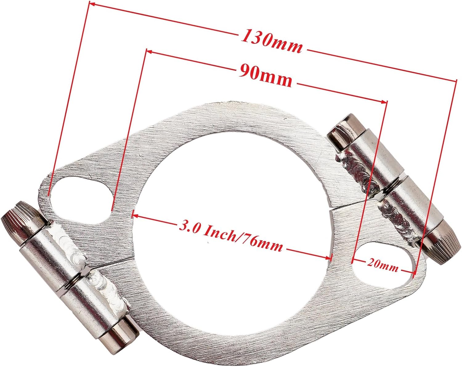 Rwraps 2 Pack 3.0" Split Flange Repair Kit,Iron galvanized 76mm/3.0" 2 Bolt Exhaust Flange Flat Split Flange Repair Replacement Kit