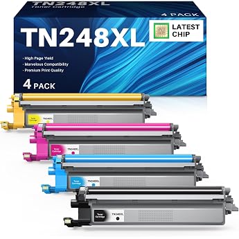 INK4U TN248XL Toner Compatible with Brother TN-248XLVAL Toner Cartridges Value Pack Toner TN248 XL for HL-L3240CDW HL-L3220CWE HL-L3215CW DCP-L3515CDW MFC-L3740CDW TN248XL Black Cyan Magenta Yellow