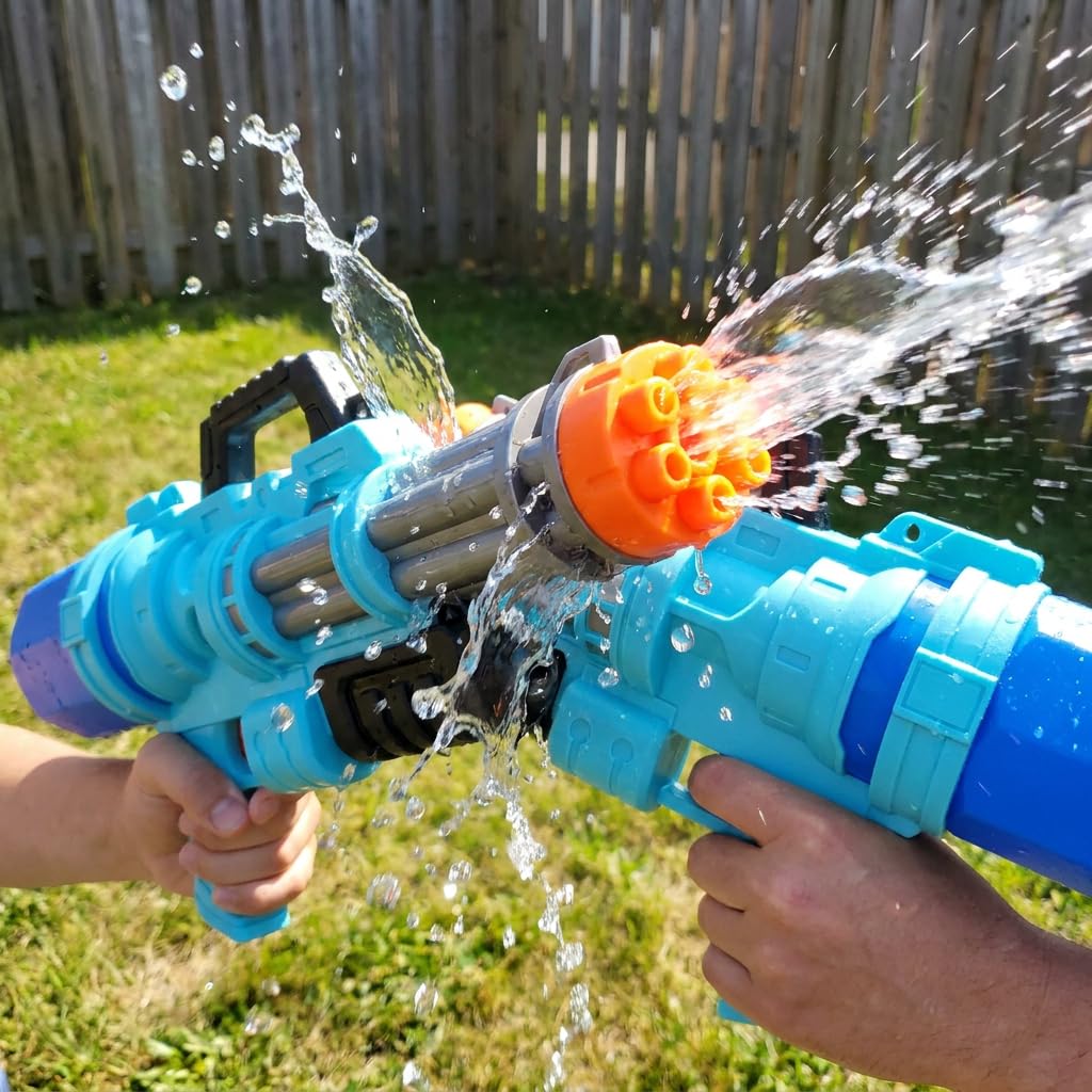 Pistola ad Acqua Potente Fucile ad Acqua a Lunga Distanza Water Gun Battle Capiente Per Adulti, Gioco Estivo Divertente Mare, Piscina, Parco, Mitra ad Acqua Ricarica Veloce