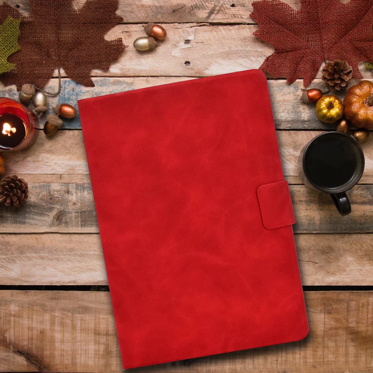 Case For Kindle Fire 7 2019/2017/2015 (9. / 5. generacja) Tablet, dla inch Folio Cover Multi-Angle Viewing W Slot Card Smart(Rosso)