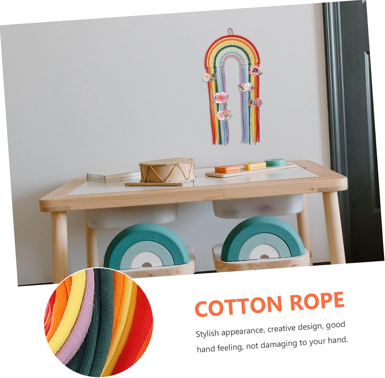 LIFKOME Rainbow Hair Clip Storage Hanger for Girls Wall Hanging Organizer image 5
