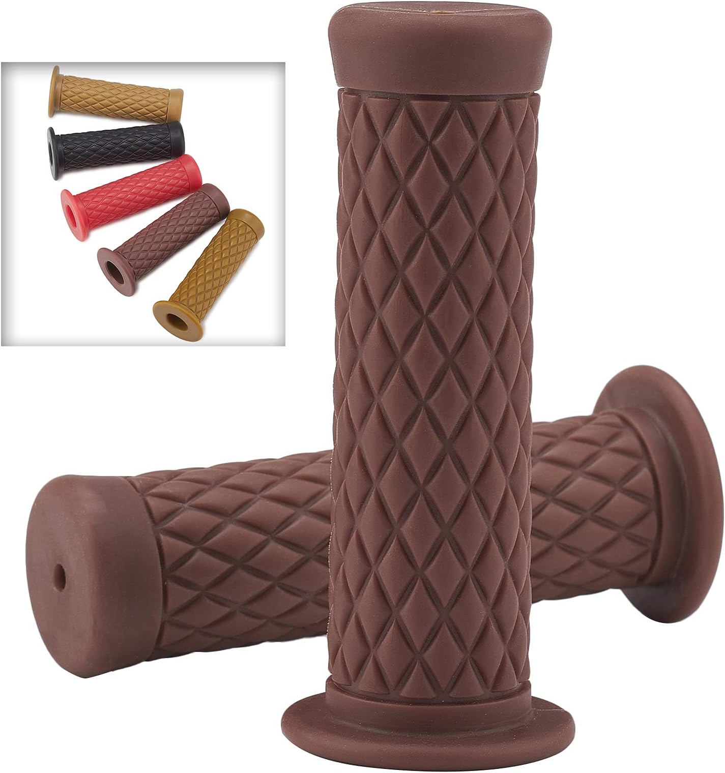 Motorcycle Grips for 7/8" 22mm/24mm Handlebars TPU Non Slip Universal
