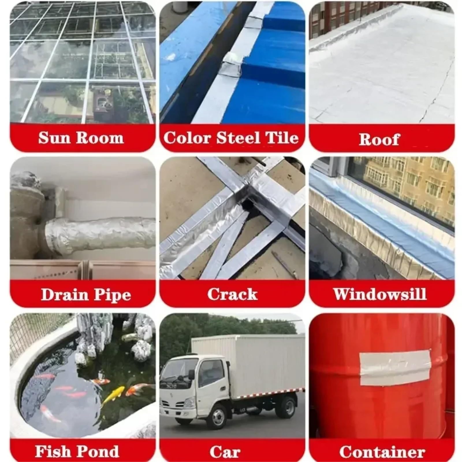 Nastro isolante in foglio di alluminio, Rotolo di nastro in foglio alluminio autoadesivo butilico resistente al calore in diverse dimensioni(100mmx10m)