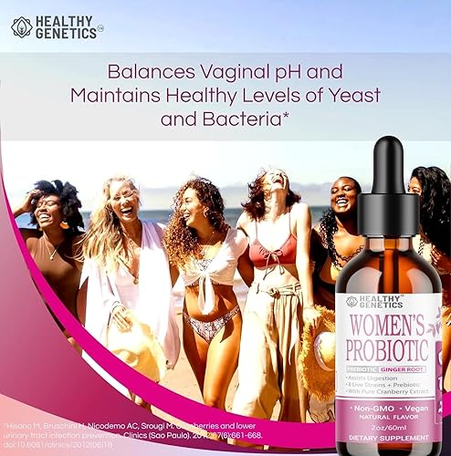 Miniatura 3 de Probióticos líquidos para mujeres | Prebióticos + arándanos + probióticos para la salud digestiva | Probiótico Acidophilus | Sin lácteos | Vegano |