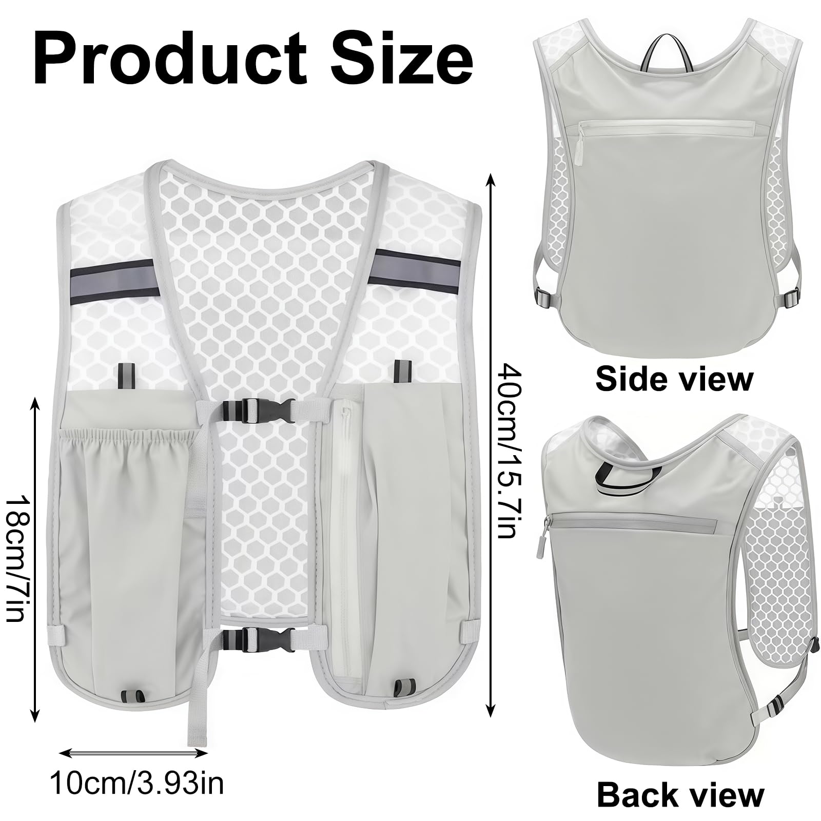 Running Hydration Vest Backpack - Lightweight & Breathable Running Vest Phone Holder for Women Men, 5L Hydration Pack for TrailRunning Hiking Cycling Marathon - 2