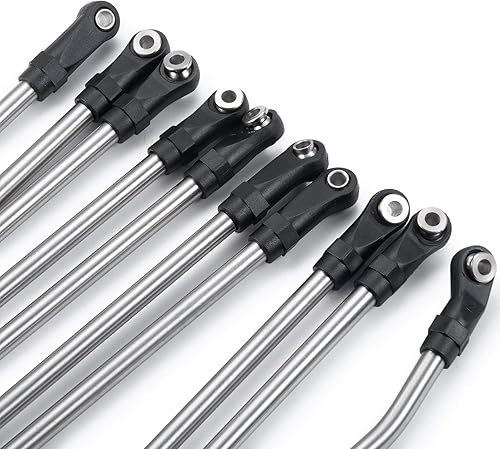 Miniatura 5 de SWX Varilla de tracción de dirección de acero inoxidable 12.323 in enlace enlace para 110 RC SCX10 II 90046 actualizaciones Crawler RC Car