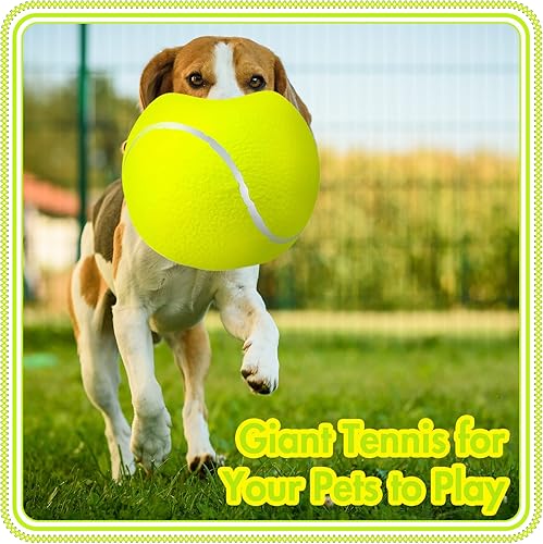 Miniatura 7 de Sratte 6 pelotas de tenis grandes gigantes para perros de 9.5 pulgadas, pelotas inflables de juguete para perros grandes para entrenamiento