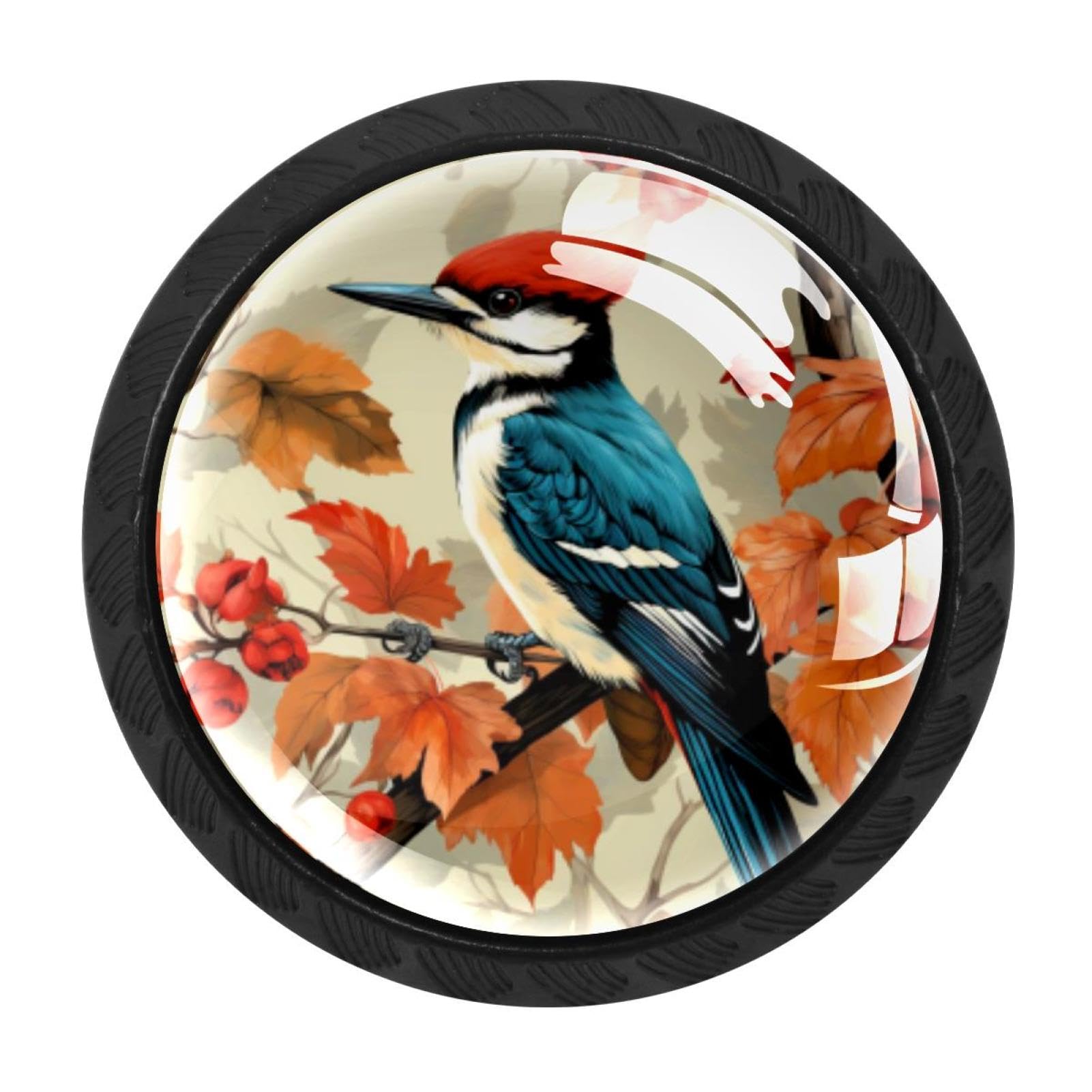 CHENZZZZ 4 Pack Black Woodpecker Kitchen Handles, Cabinet Pulls Hardware for Cupboard Drawer Knobs Dresser Pulls