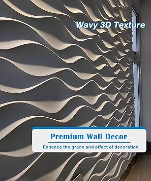 Wave Design 3D Wall Panel, Decorative Wall Cladding Panels for Living Room Lobby Office Gaming Setup, Cuttable 3D Wall Cladding, Easy to Install(Beige)