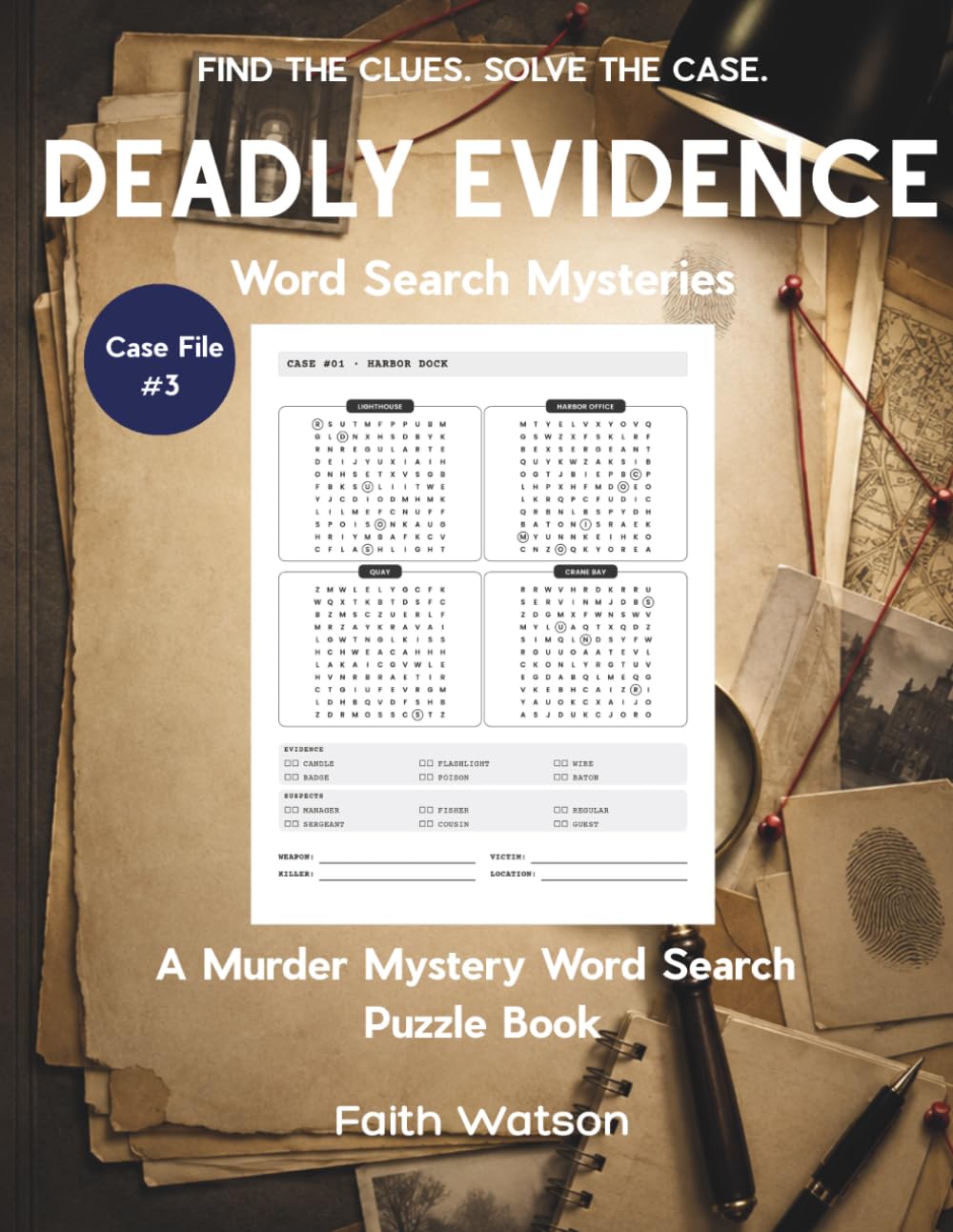 Deadly Evidence Word Search Mysteries: Murder Mystery Word Search Case Files