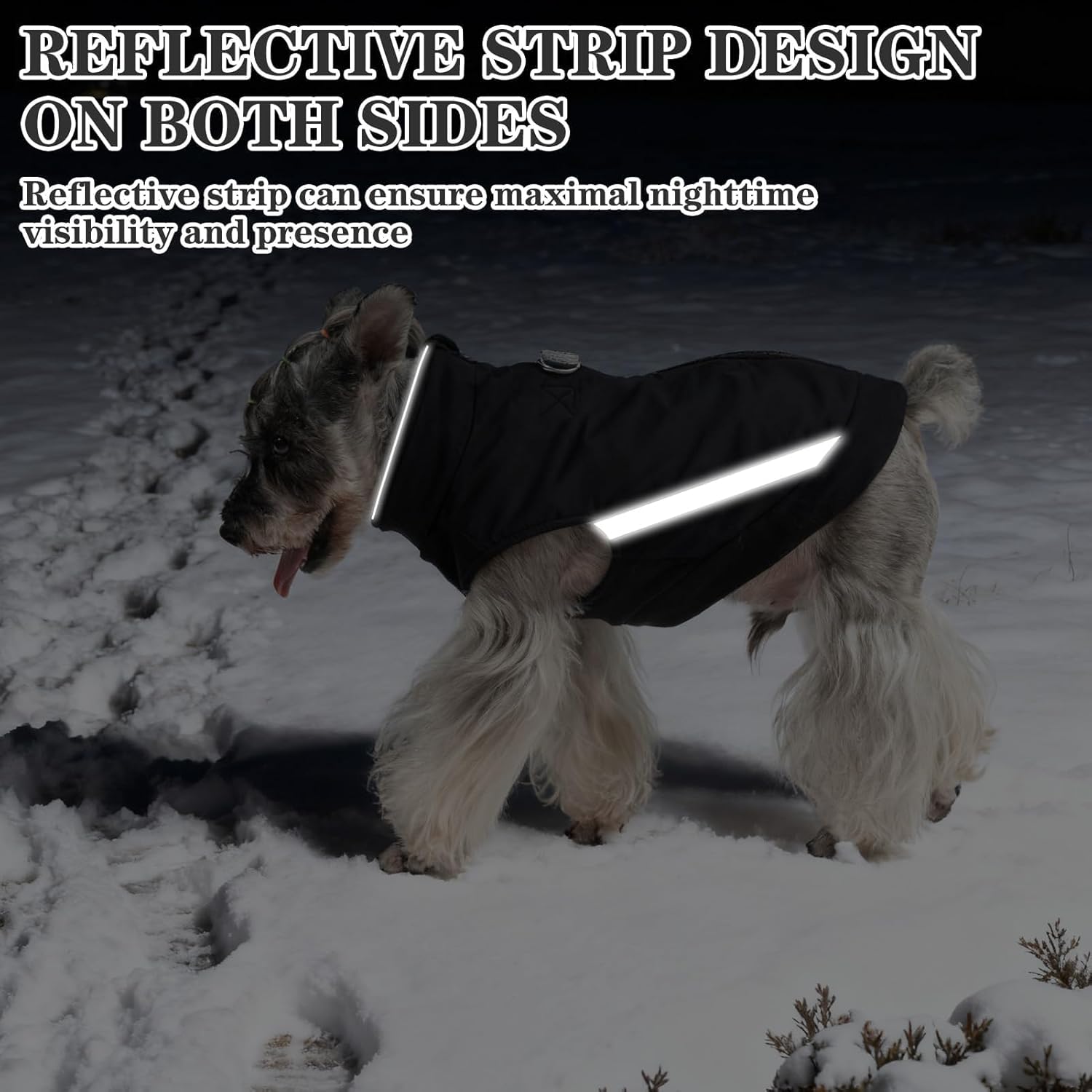 EXPAWLORER Dog Fleece Vest Jacket Sweater for Small Medium Large Dogs, Cold Weather Winter Coat Hoodie with Leash D-Ring and Zipper, Reflective Warm Sleeveless Puppy Clothes for S M L Boys Girls Cats - Image 6