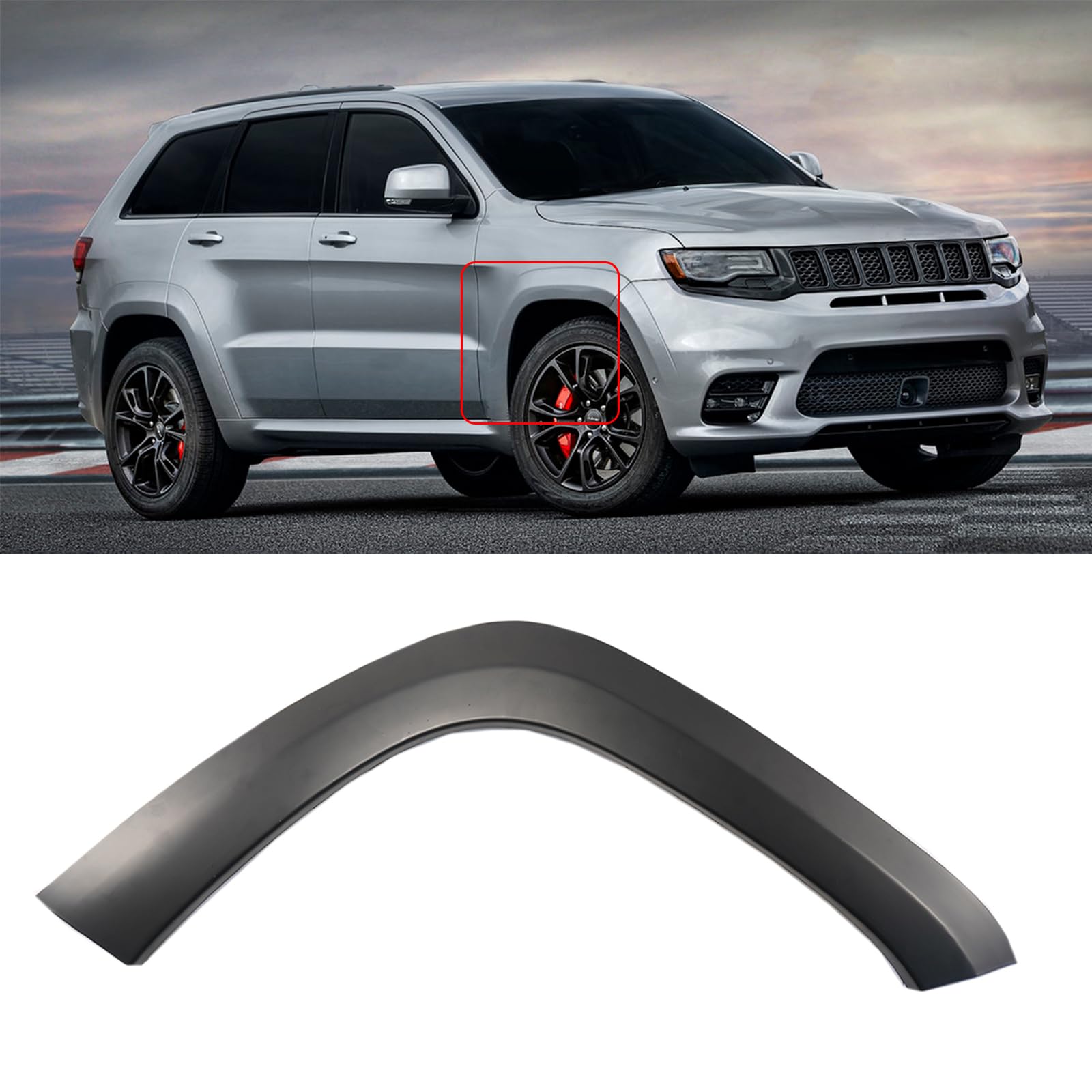 MUMALP Front Rear Fender Flare For Jeep Grand Cherokee SRT/SRT8/Trackhawk/High Altitude/Summit 2012-2021 Wheel Flare Fenderflare 5QJ84TZZAE (Unpainted