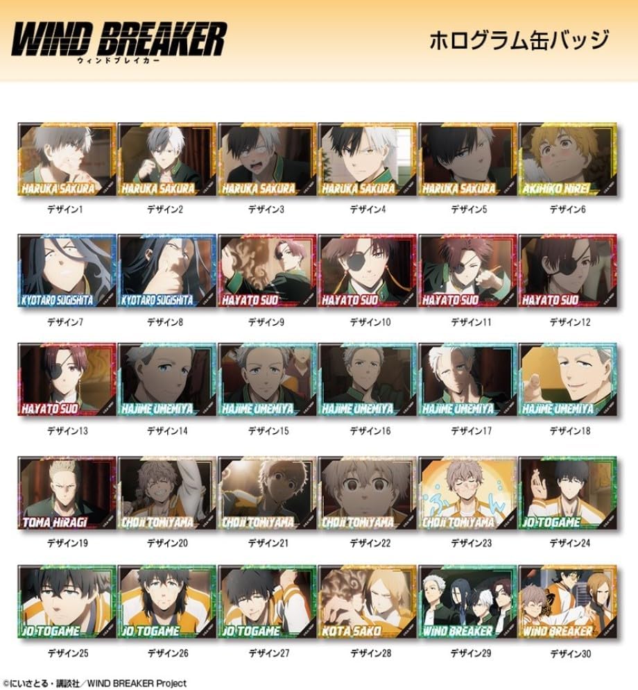 Amazon | WIND BREAKER ホログラム缶バッジ 桜遥 D HBAN-W001-m04