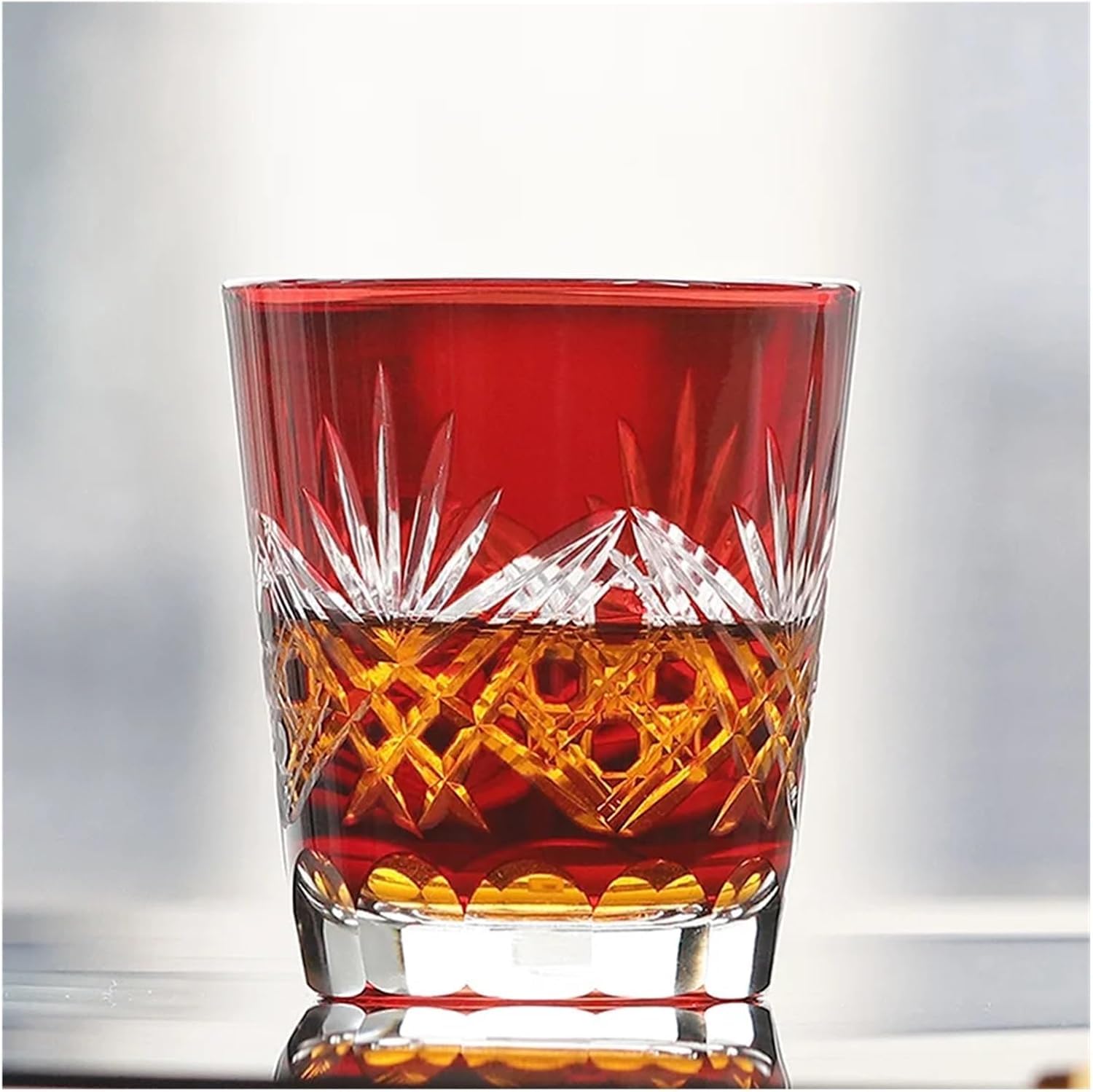 Glas Kristall-Whiskey-Glas, Japanischer Stil, Handgefertigt, Handgravur, Wasser, Wein, Tasse, Bier, Kaltgetränk, Gläser, Schnapsbecher