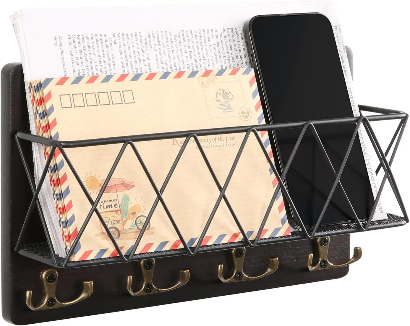 YINMIT Keys and Mails Holder for Wall, Farmhouse Wall Mount