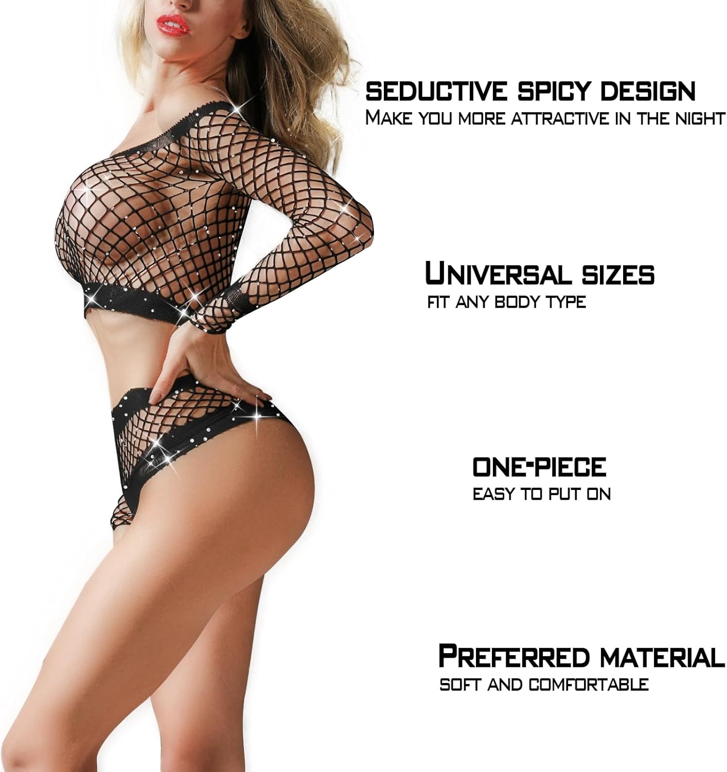Sexy Lingerie for Women Naughty Fishnet Lingerie Set Bodysuit Outfits Teddy Babydoll Erotic Mesh Women’s Outfits - Image 3