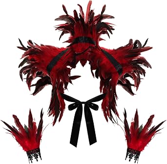 2Pcs Witch Feather Shawl Wrist Cuff for Women