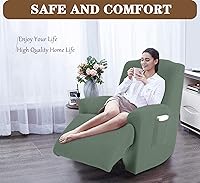 Vista 2 de Fundas para sillas reclinables de jacquard elásticas de 4 piezas para silla reclinable, fundas de sofá, fundas de sofá con parte inferior elástica