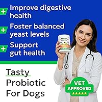 Vista 2 de Bark&Spark Vet Strength - Probióticos masticables para perros, 60 mil millones de UFC por frasco, enzimas digestivas para la salud intestinal