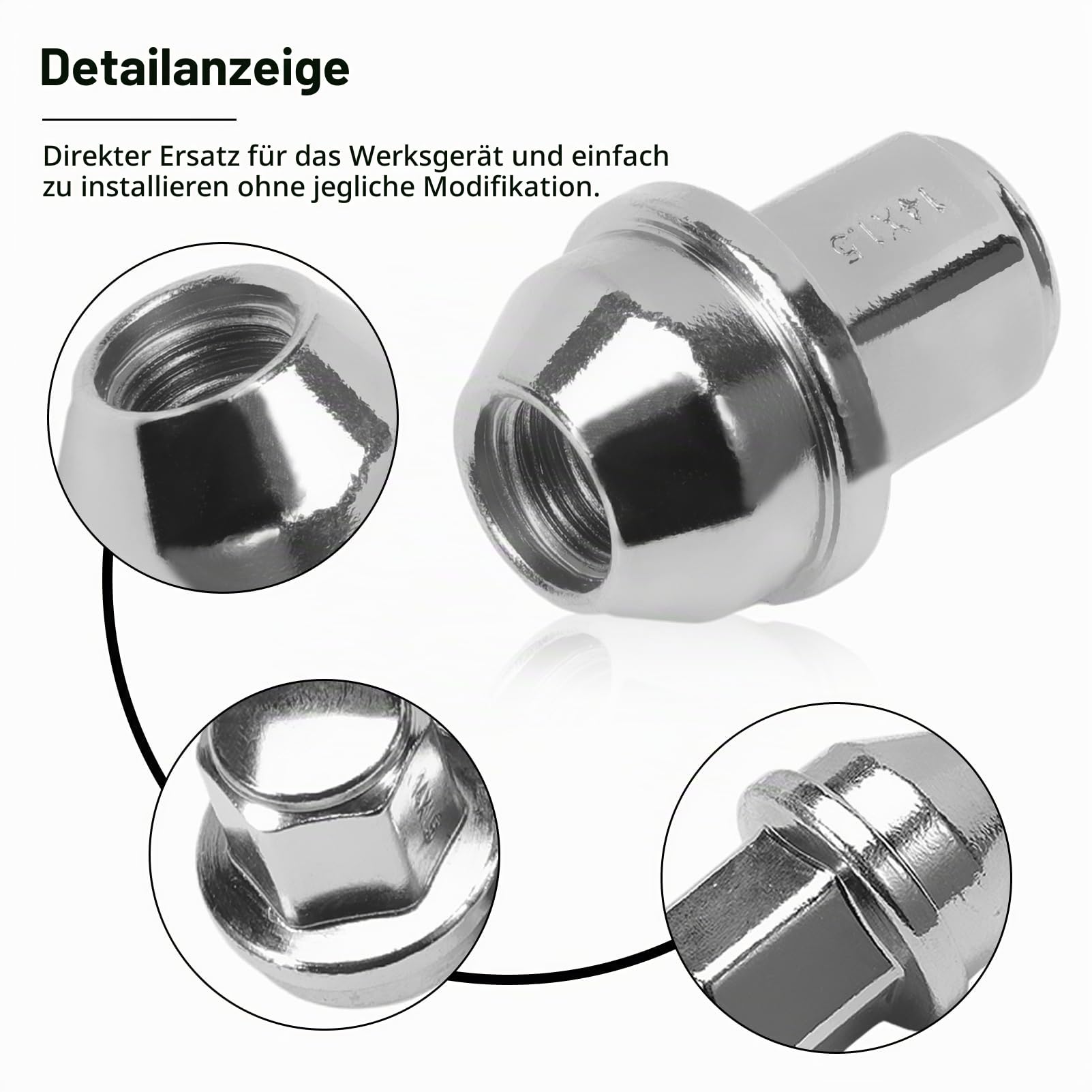 20x Radmuttern satz M14 X 1,5 Radmutter Radbefestigung für Tourneo Transit Custom V362 V363 Bus Kasten Radmuttern satz 5196786 5644266 ACPZ1012B ACPA1012KXA Radnabe Schrauben Satz Radmutterkappen