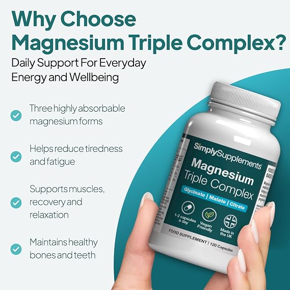 Magnesium Triple Complex | Glycinate, Malate & Citrate | 120 Vegan Capsules