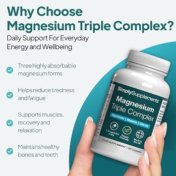 Magnesium Triple Complex | Glycinate, Malate & Citrate | 120 Vegan Capsules