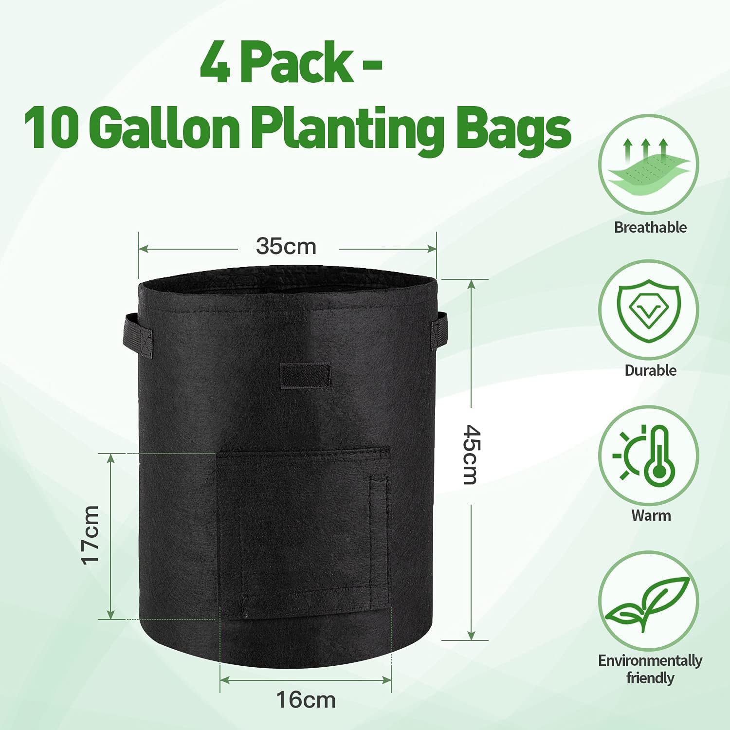 Dchant&Wiiiisen Potato Grow Bags 4Packs 10 Gallon Plant Grow Bags with Window Flap Breathable Planting and Two Handles Thickened Non-Woven Fabric Gardening Plant Containers for Vegetables & Flowers : Patio, Lawn & Garden