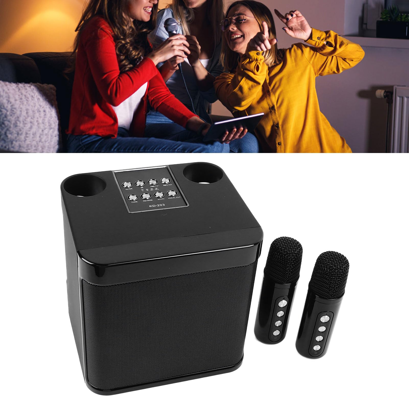 Altoparlante Bluetooth Portatile per Karaoke con Microfono per Riunioni All'aperto di Feste in Casa