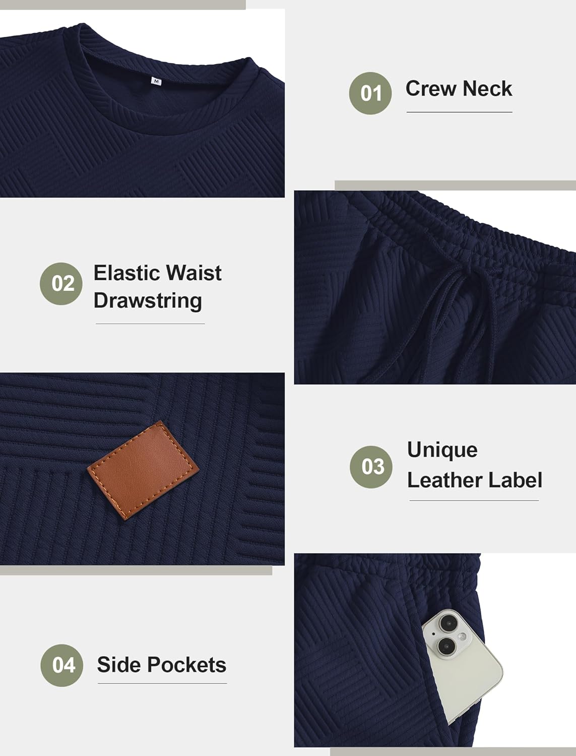 Vssjavun Men's 2 Piece Outfits Short Sleeve Shirt and Shorts Sets Tracksuit Summer Beach Vacation Lounge Workout Set - Image 5