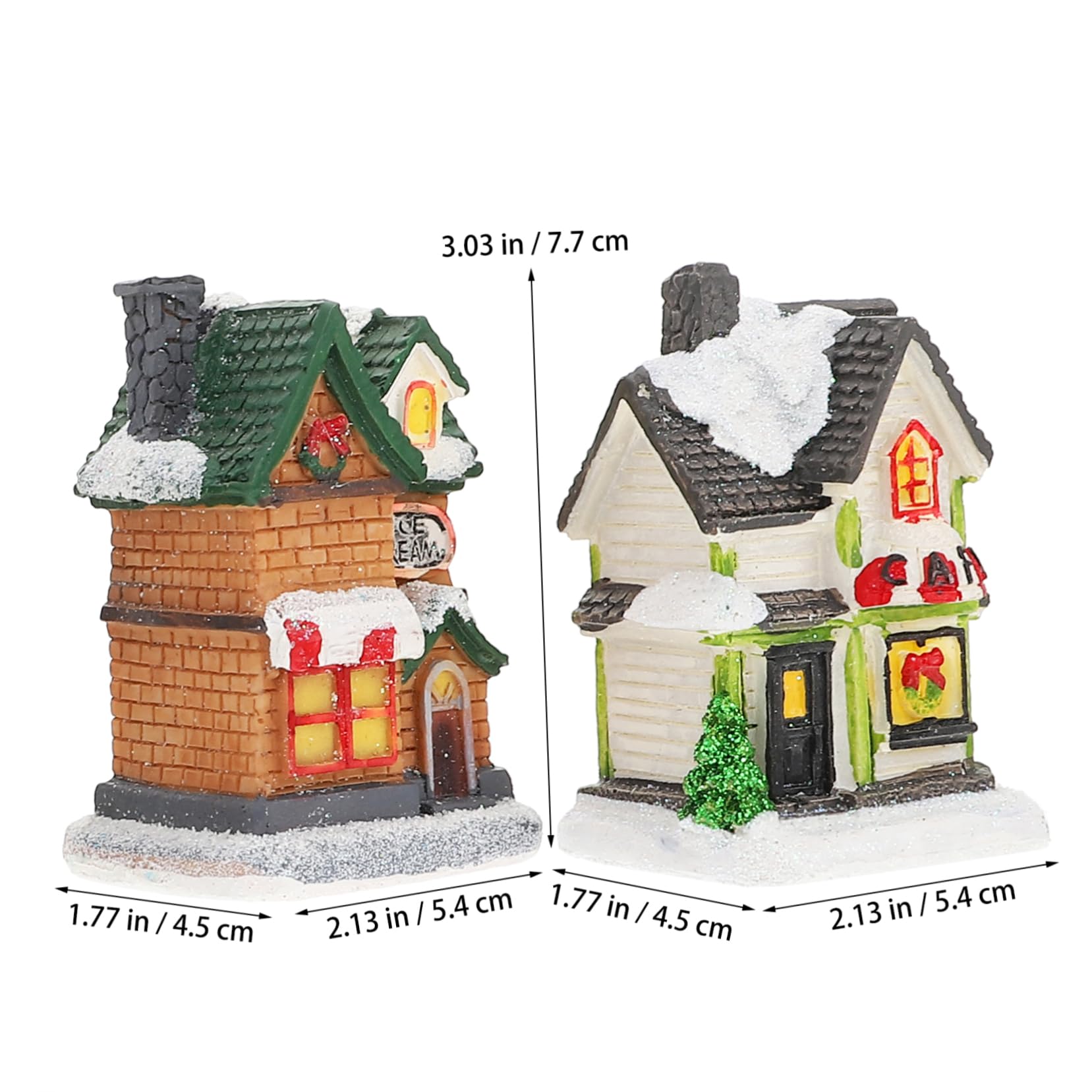 Alipis Adornos Luminosos para Casas de Nieve Figuras Navideñas Iluminación LED Paisaje Navideño para Decoración de Fiestas