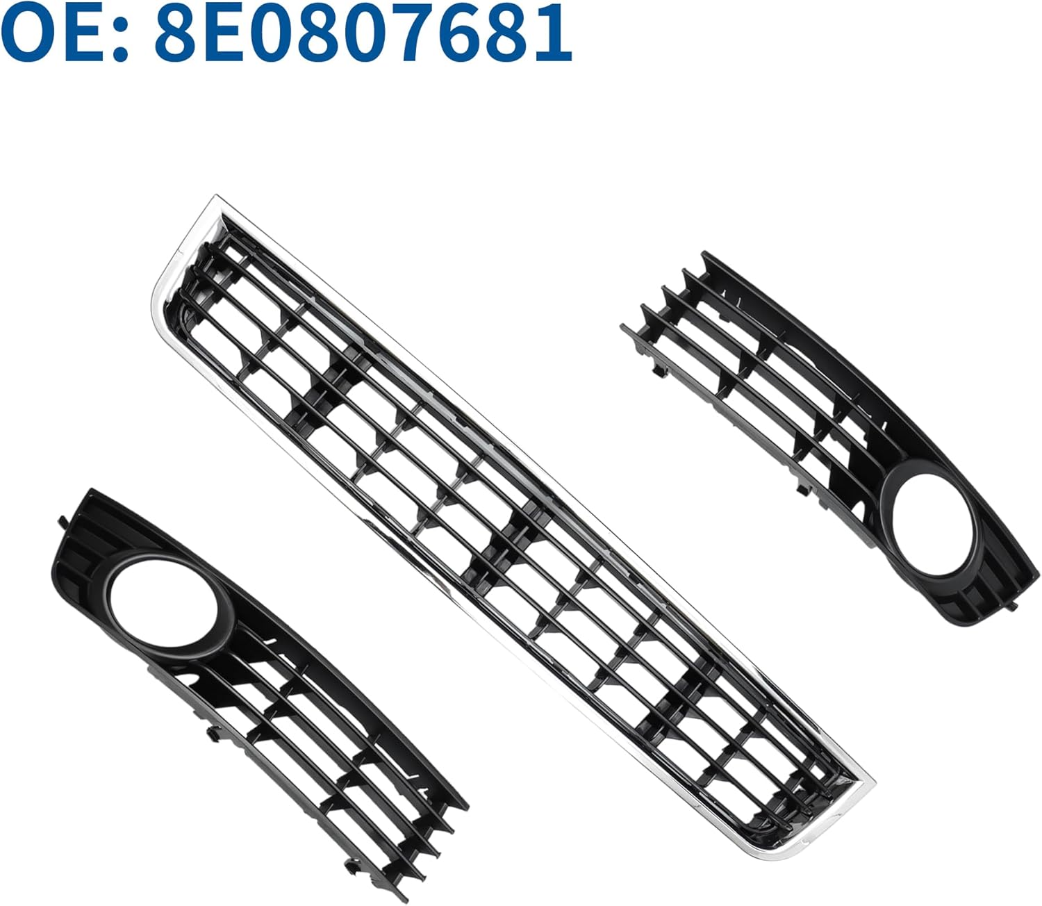 X AUTOHAUX No.8E0807681 Front Lower Hood Bumper Grille Grill for Audi A4 B6 2003-2005 Front Lower Bumper Kidney Grille Grill Black 1 Set