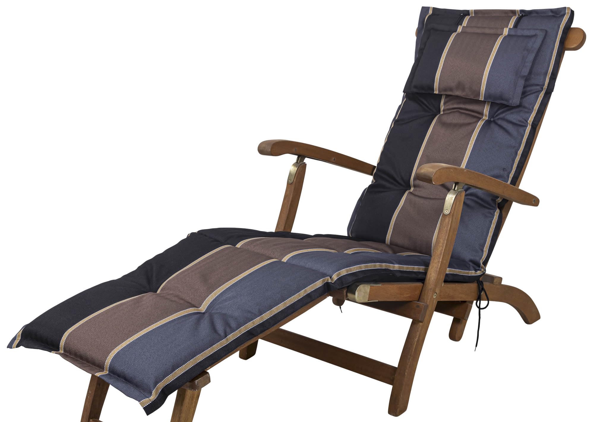Auflage Deckchair Naxos 20536-800 schwarz-grau-braun gestreift 192x49x6 cm Sun Garden