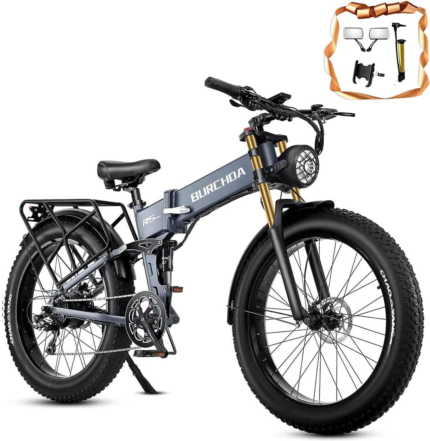 Electric Bike for Adult 1000W 48V 40AH/20Ah Removable Battery Ebike up to150 Miles Long Range 26"Fat Tire All Terrain Off Road Mountain Full Suspension Electric Bicycle,Adjustable Stem,UL Certified