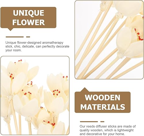 Miniatura 5 de Natural Rattan Decorative Diffuser Sticks Flower Aroma Reeds for Essential Oil Diffusers Adjustable Scent Release