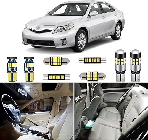 Miniatura 1 de Kit de 13 luces LED blancas interiores para Toyota Camry 2007 2008 2009 2010 2011 superbrillantes 6000K bombillas LED interiores paquete +