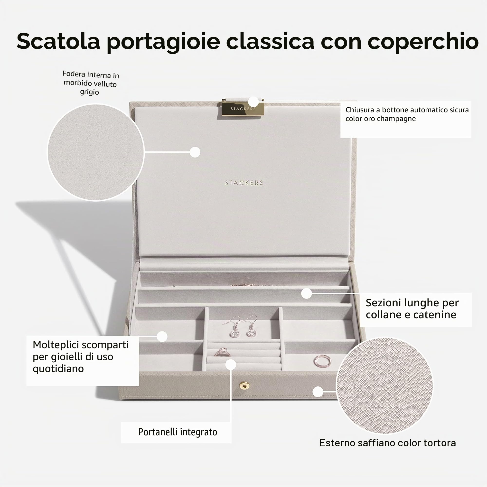 Stackers Classic - Portagioie classico misura media, set di 5