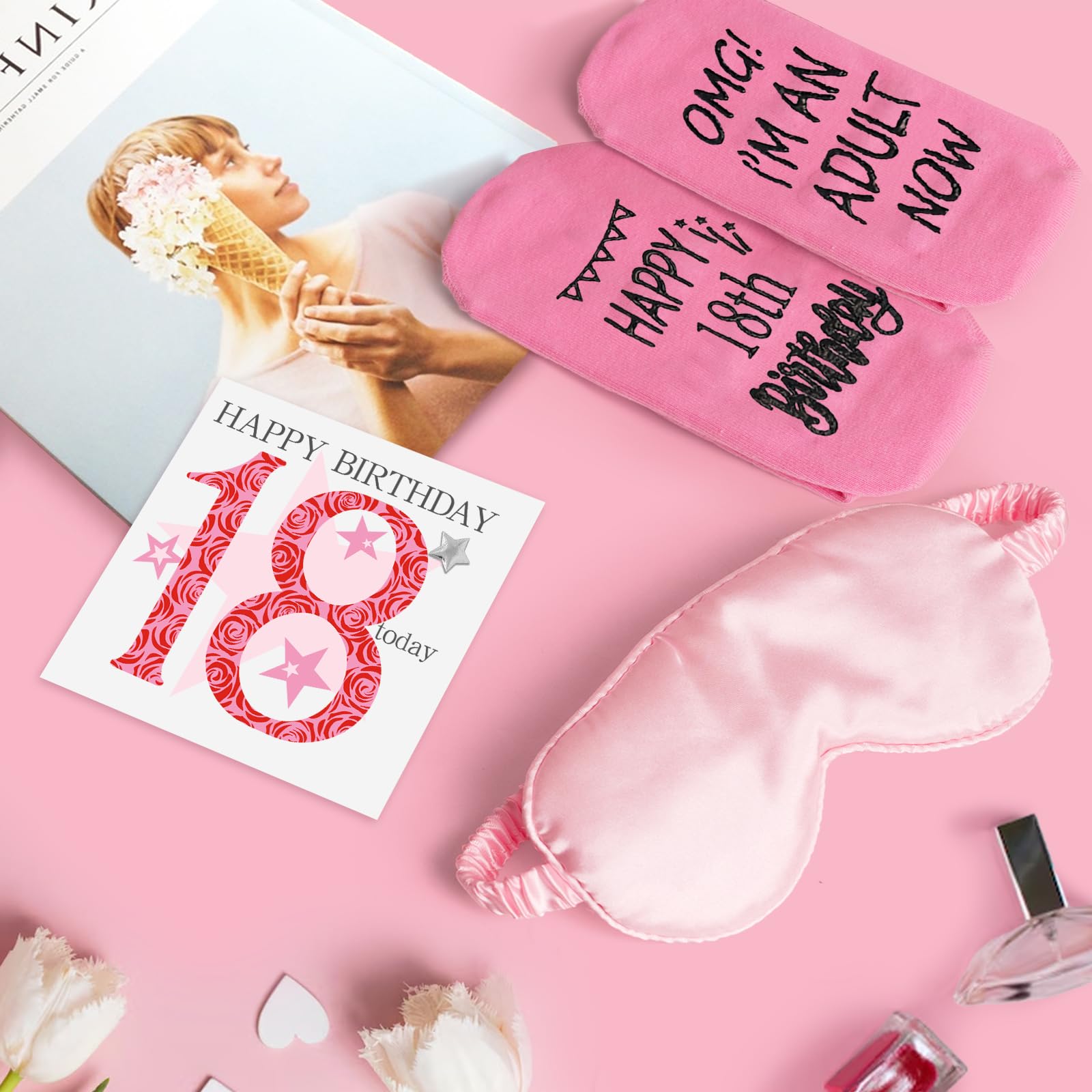 18. Geburtstag Geschenkset Für Mädchen – 10-teilig, Mit Roségoldenem Becher, Kosmetiktasche, Kerze & Mehr