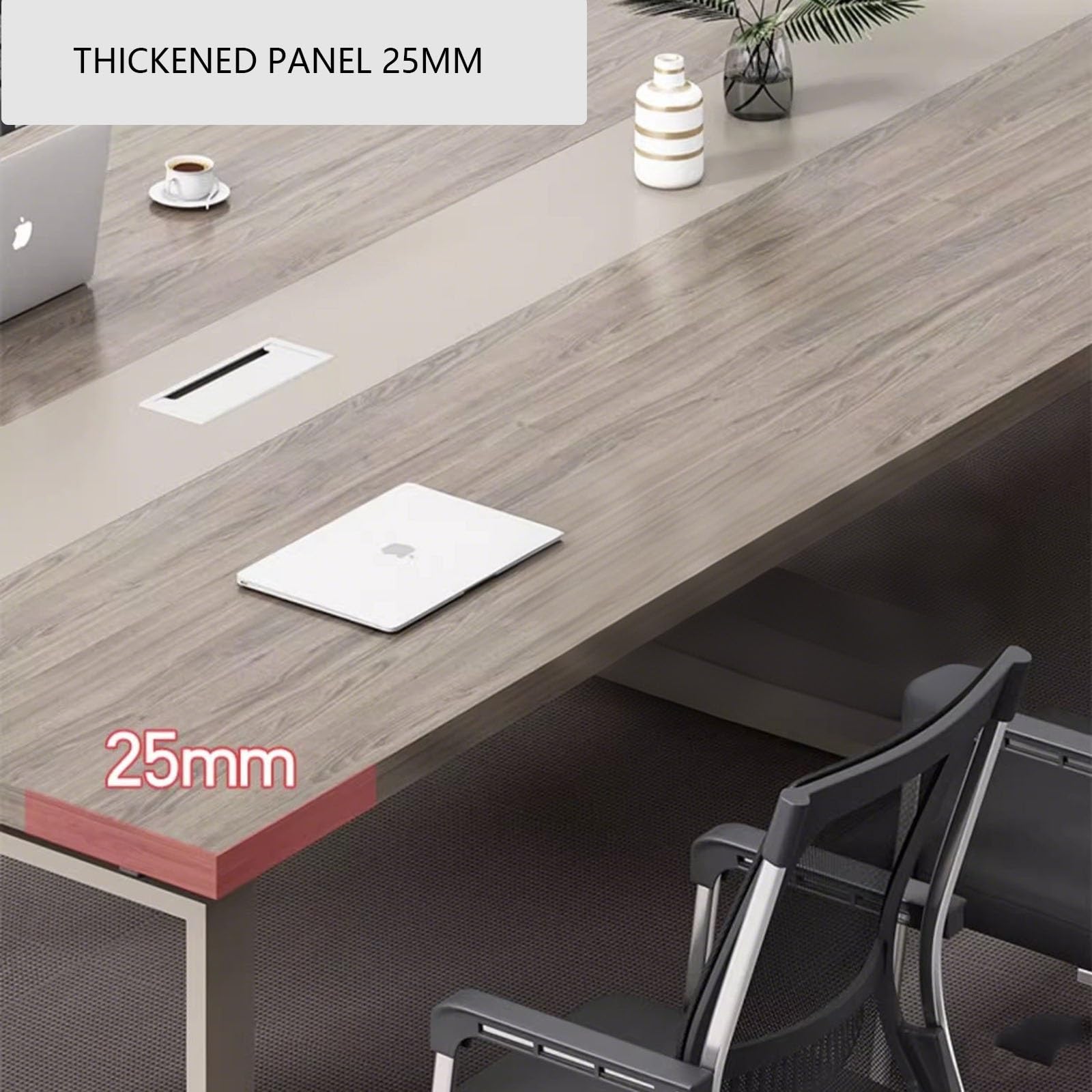 Tavolo da conferenza moderno per 2-8 persone, finitura noce, 240 x 120 x 74,9 cm, perfetto per ufficio, riunioni, seminari e sale riunioni, elegante scrivania riunioni (sedie non incluse)