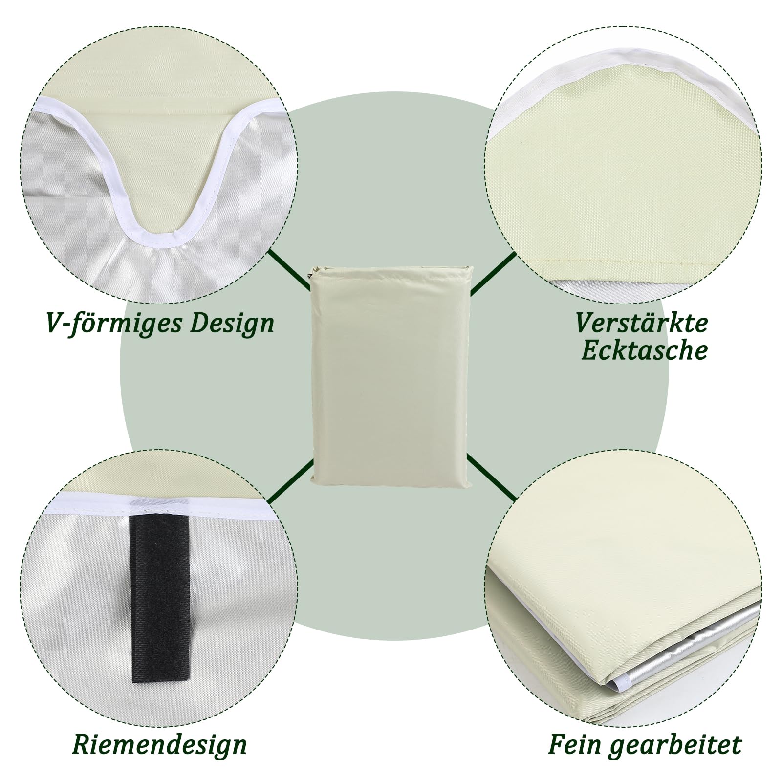 Housse de toit pour balancelle hollywoodienne - Toit universel - Imperméable - Pour balancelle - Blanc crème - 195 x 125 x 15 cm