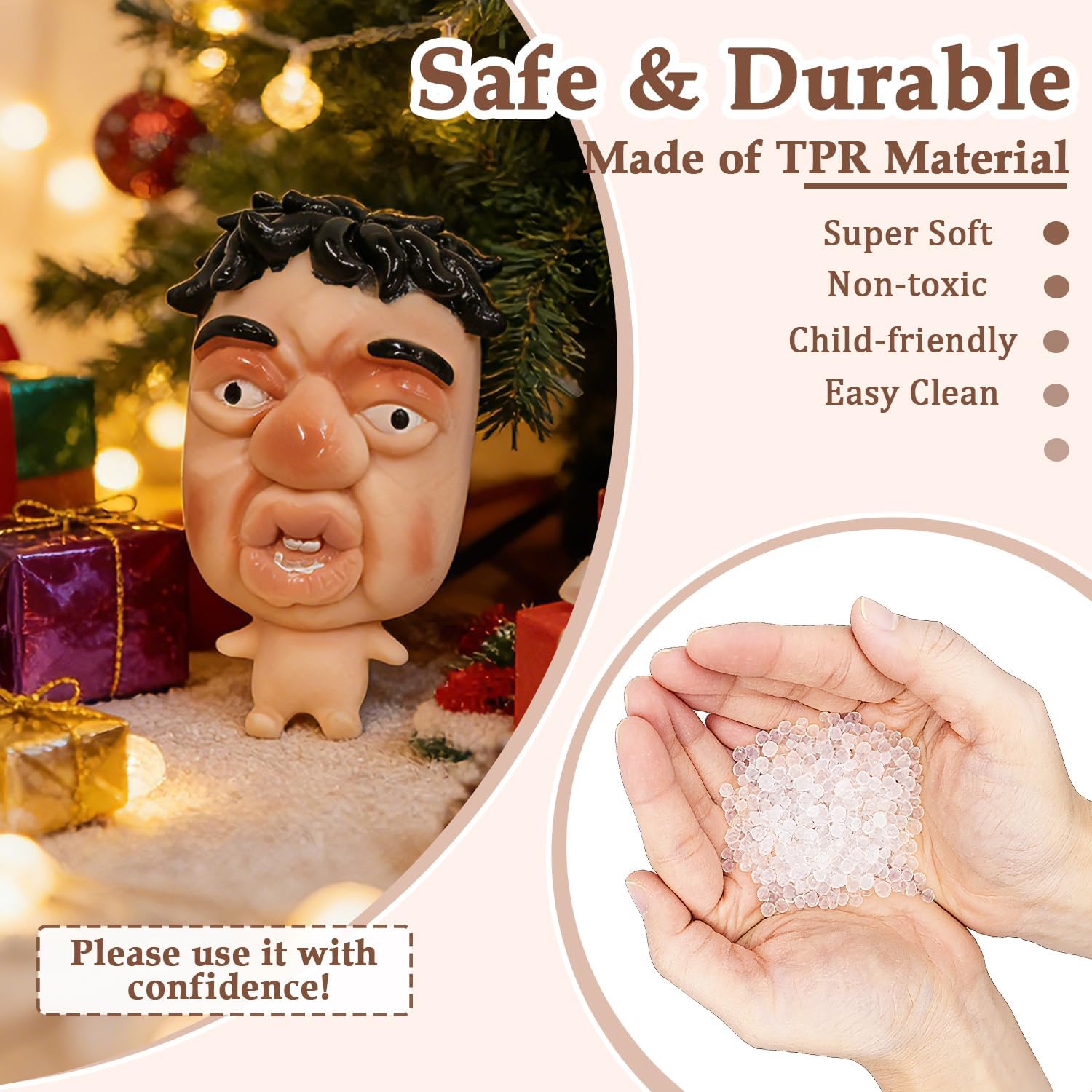 Taba Squishy Squeeze Toy, Handmade Ultra Soft Mochi Squishy Toys, Cute Face Stress Relief Toys for Kids & Adults, Sensory Fidget Toys for Anxiety Relief Party Favors Goodie Bag Fillers Birthday Gifts