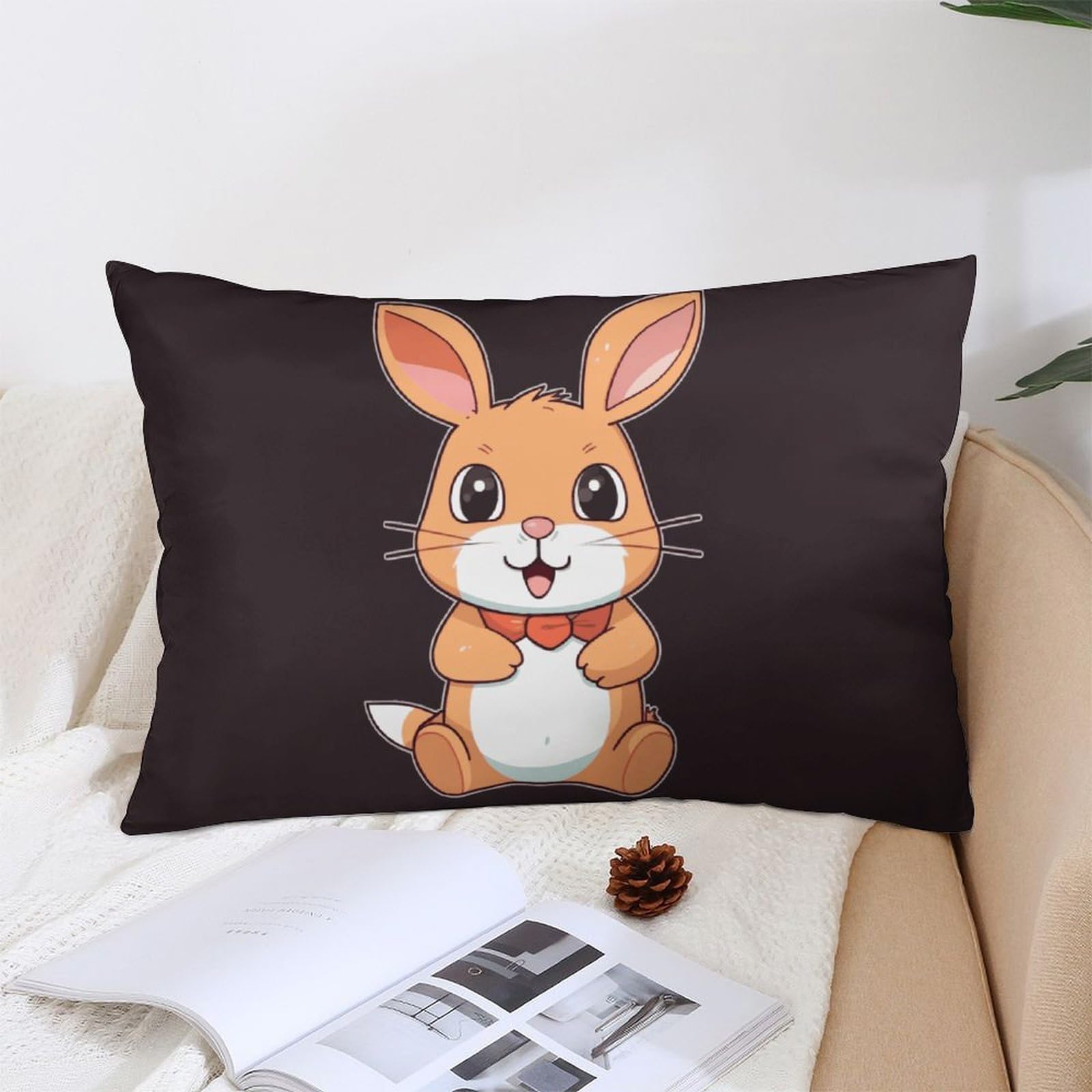 NTVOWPZO Decoration Throw Pillow Covers 12 "x20 Pillowcases Covers Cute Cartoon Rabbit Soft Pillowcases Modern Farmhouse Home Decor Sofa Cushions Covers for Couch Bed Living Room