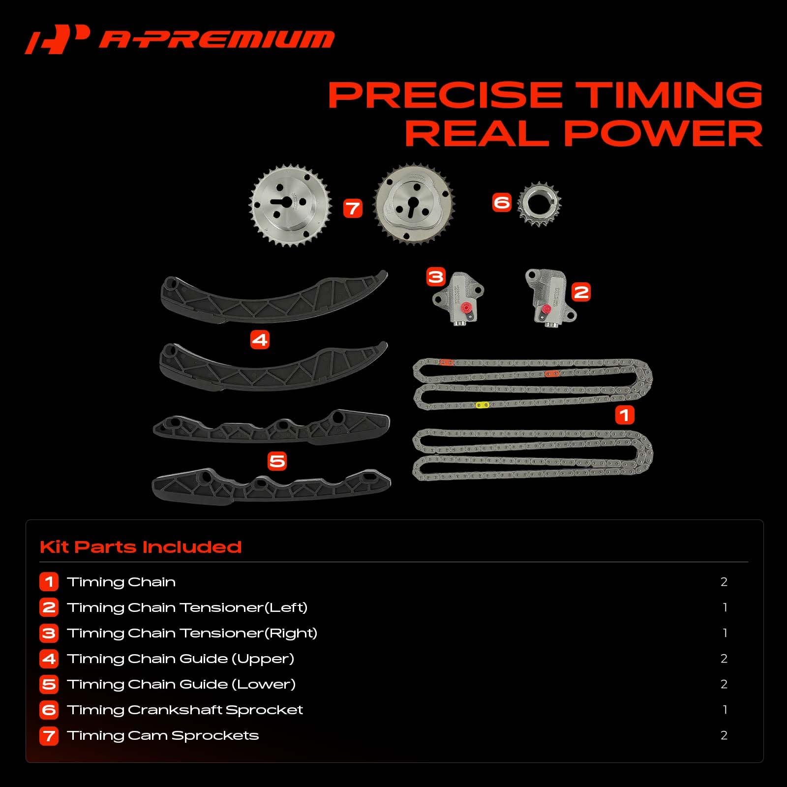 Amazon.com: A-Premium - Kit de cadena de distribución de motor de