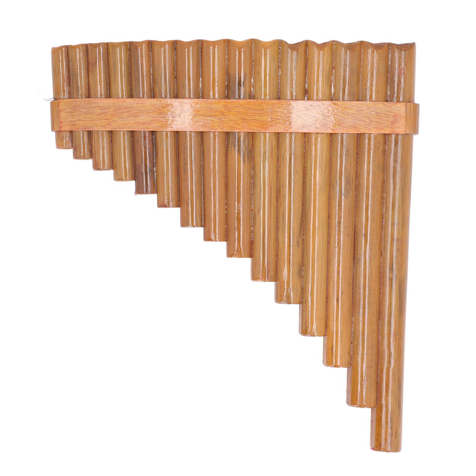 Flûte de Pan professionnelle en bois, 15 tuyaux, clé Gm, Instrument de musique à vent, flûte de poêle (Main gauche)