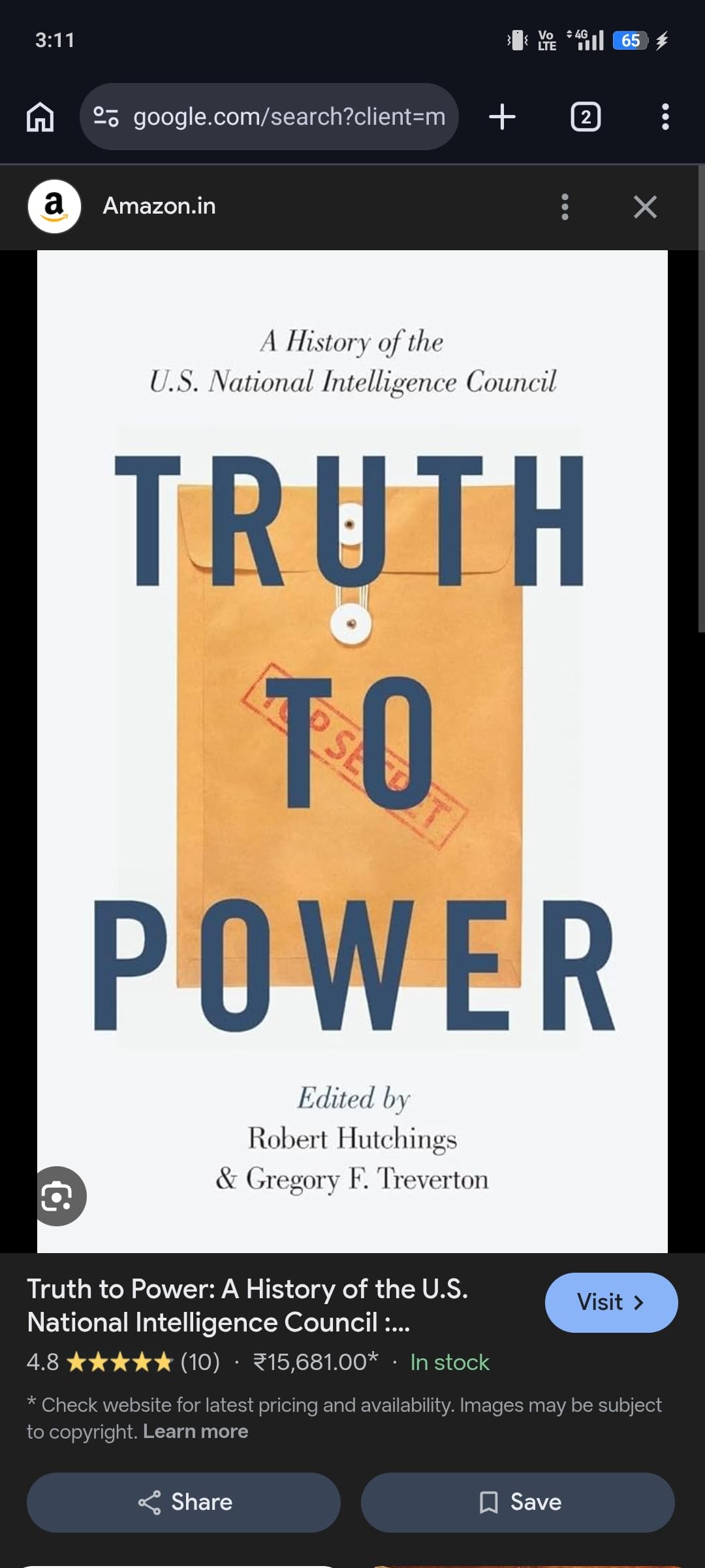 Buy Truth to Power: A History of the U.S. National Intelligence Council — BookShops.in