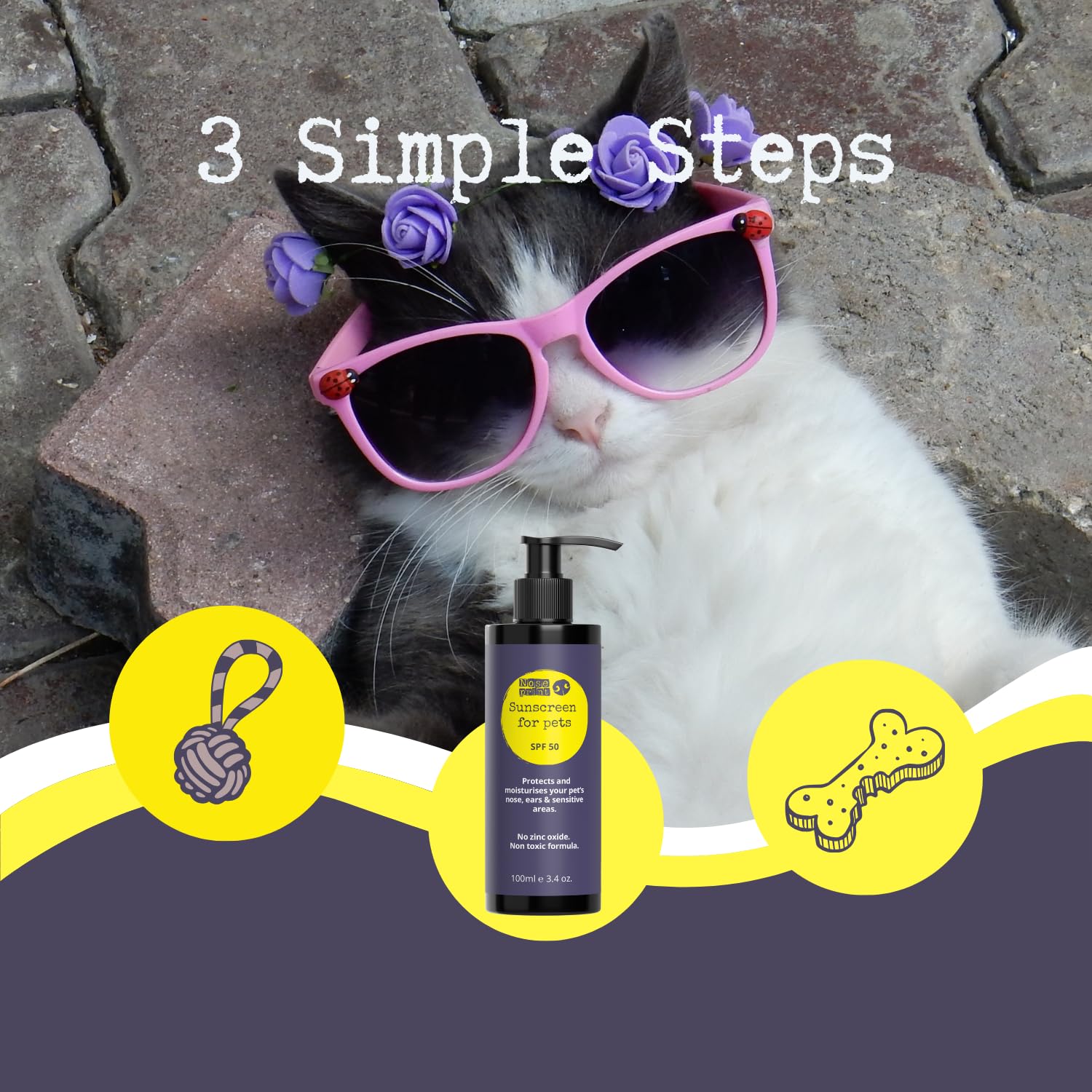 Noseprint SPF 50 Pet Sunscreen Lotion Bottle Sun Protection For Pets 100 ML, white, 100 ml (Pack of 1) - Image 3