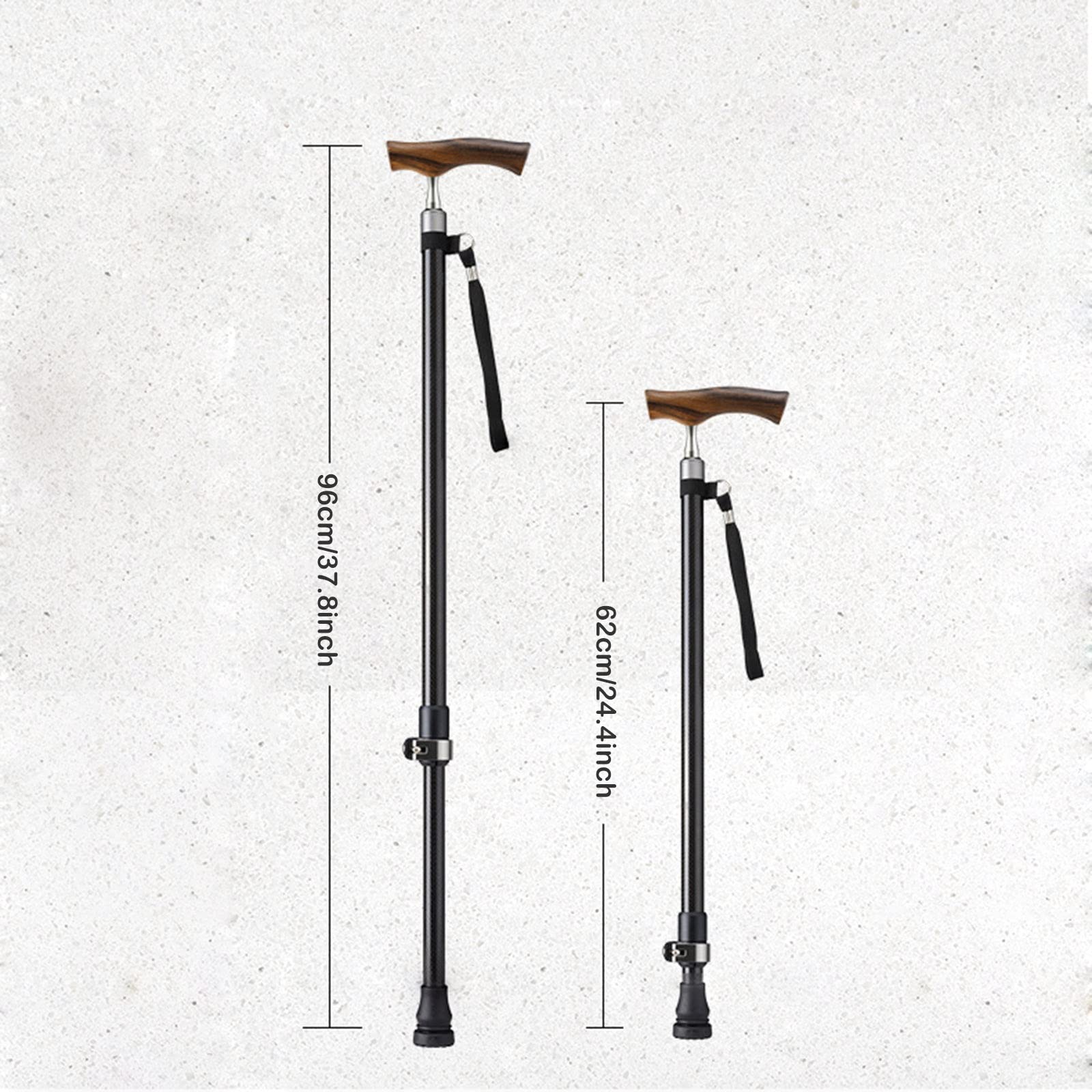 Bastón para Caminar, Bastón Ajustable Liviano de Fibra de Carbono con Mango Ergonómico Y Correa para La Muñeca, para Caminar Escalada en Montaña